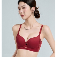 批发VV前扣聚拢后扣调节时尚字母肩带内衣W型上托防下垂提拉侧收文胸
