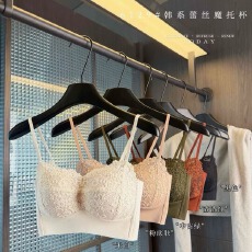 批发韩系骨线蕾丝内衣手掌杯上托 聚拢显大一字平肩收背显瘦时尚文胸