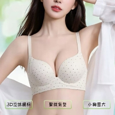 批发甜美波点蝴蝶型侧收提拉内衣无钢圈上托聚拢防下垂少女士文胸罩