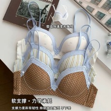批发复古撞色美学少女多种花色内衣女软支撑轻薄立体杯舒适上托防下垂