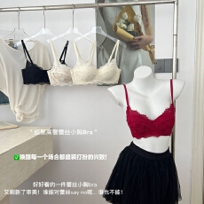 批发甜美风奢感睫毛<b class='q'>蕾丝</b>立体半杯内衣无钢圈聚拢上托防下垂显大文胸女