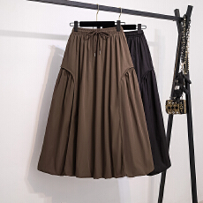 批发实拍大码女装冬季新款韩系蓬蓬花苞口袋松紧腰百搭气球裙半身裙