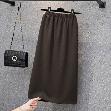 批发实拍大码女装新款韩版高级感潮流下摆开叉设计感显瘦修身上半身裙