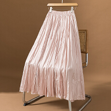 批发实拍大码女装新款韩版流光八片设计垂感宽松显瘦气质中长半身裙