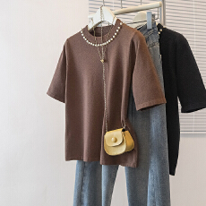 批发实拍实价大码女装新款韩版高级潮流钉珠设计感显瘦修身针织上衣