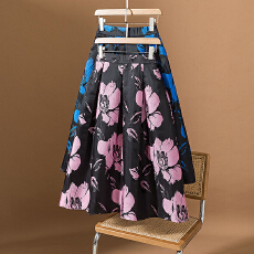 批发实拍大码女装韩版新款提花绣花蓬蓬裙高腰显瘦中高档洋气半身裙