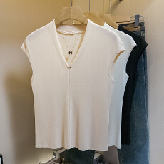 批发实拍时价大码女装韩版新款时尚设计小众高级显瘦休闲百搭冰丝背心