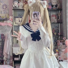 批发小个子Lolita穿搭甜美<b class='q'>可爱</b><b class='q'>连衣裙</b>新款学院风少女设计感公主小白裙