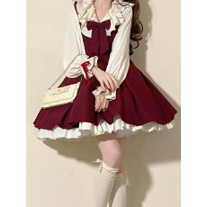 批发<b class='q'>大码</b>胖mm早春<b class='q'>连衣裙</b>女装公主风减龄小众设计感蝴蝶结红色新年裙