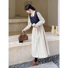 批发秋季新款法式气质穿搭牛仔马甲<b class='q'>连衣裙</b>套装女衬衫裙超火两件套