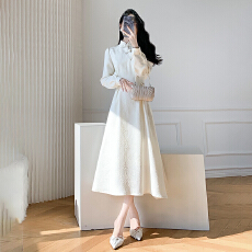 批发女装新中式连衣裙秋冬新款<b class='q'>时尚</b>高级感配大衣打底改良<b class='q'>旗袍</b>裙子