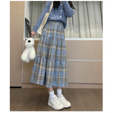 批发大码梨形身材毛呢半身裙女<b class='q'>秋</b>季胖MM遮肚子显瘦裙子高腰垂感a字裙