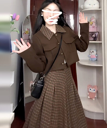 슈퍼 화재 프랑스식 드레스 아이들 가을 겨울철 새로운 부유 한 가족 천 골드 작은 샤넬 스타일 고급 센스 롱 스커트 착용 가져 가라. 세트