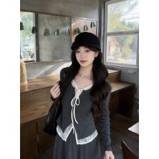 批发优美自制秋装大码蕾丝假两件显瘦套装女秋2026<b class='q'>胖</b>mm<b class='q'>淡</b><b class='q'>人</b>高知穿搭