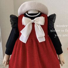 批发【金丝绒】<b class='q'>女童</b><b class='q'>秋</b>冬季连衣<b class='q'>裙</b>2025洋气儿童<b class='q'>礼服</b>公主<b class='q'>裙</b>红色时髦<b class='q'>裙</b>子