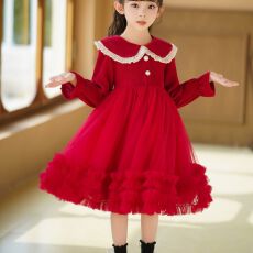 批发女童连衣裙秋季2025新款加绒儿童洋气公主裙小女孩纱裙<b class='q'>冬</b>季小裙子