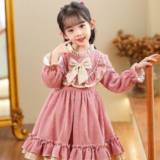 批发【原版做法+拉链】洋气公主裙2025新款冬季女童冬装加绒裙子儿童