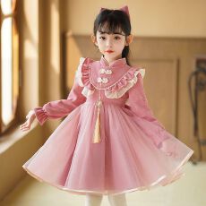 批发纱<b class='q'>裙</b><b class='q'>女</b><b class='q'>童</b>连衣<b class='q'>裙</b>2025新款洋气儿童中国风公主<b class='q'>裙</b>女宝宝加绒加厚<b class='q'>裙</b>子
