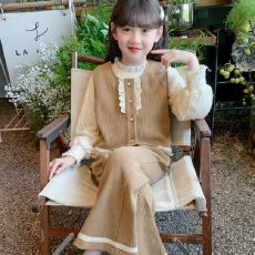 批发【高弹灯芯绒】秋装套装2025新款儿童秋冬洋气女孩春秋潮流<b class='q'>三件套</b>