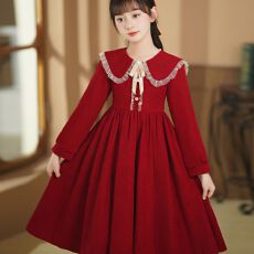 批发<b class='q'>女童</b>连<b class='q'>衣裙</b>冬季2025新款加绒儿童<b class='q'>长袖</b>裙子女大童公主裙洋气秋冬款