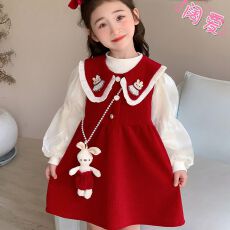 批发<b class='q'>女童</b>长<b class='q'>袖</b>连衣<b class='q'>裙</b>冬装2025新款加绒儿童公主<b class='q'>裙</b>套装宝宝<b class='q'>礼服</b>秋冬套装