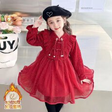 批发【复合布+拉链】女小童加绒盘扣公主纱裙2026新款洋气宝宝中国风