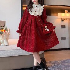 批发【复合布+拉链】洋气儿童加绒加厚冬装<b class='q'>女童</b><b class='q'>连衣裙</b>秋冬款2026新款