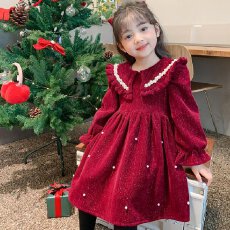 批发<b class='q'>女</b><b class='q'>童</b>红色连衣裙2026<b class='q'>新款</b>秋冬款儿童大童冬季公主裙拜年服加绒裙子