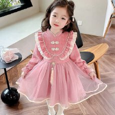 批发纱裙<b class='q'>女</b><b class='q'>童</b>连衣裙2026年秋冬<b class='q'>新款</b>洋气儿童中国风公主裙宝宝加绒裙子