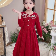 批发儿童长袖加厚<b class='q'>连衣裙</b>2026新款女童外穿加绒公主裙冬装儿童<b class='q'>连衣裙</b>子