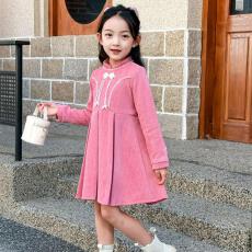 批发女童加绒加厚旗袍<b class='q'>连衣裙</b>秋冬2026小女孩公主裙冬季中国风长袖裙子
