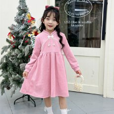 批发【复合布+拉链】女童<b class='q'>连衣裙</b>秋冬公主裙小女孩2026红色礼服儿童裙