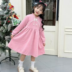 批发【复合布+拉链】汉服女童连衣裙<b class='q'>秋</b>冬加绒2026女孩中式改良旗袍