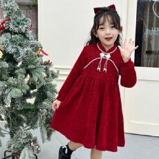批发【复合布+拉链】<b class='q'>女童</b>裙<b class='q'>子</b>秋冬连衣裙2026小女孩洋气中国风旗袍裙