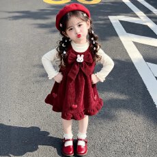 女童洋气春秋季长袖连衣裙女宝宝2026新款公主裙子秋装两件套时髦