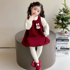 批发<b class='q'>女</b><b class='q'>童</b>洋气秋冬季小香风加绒背带连衣<b class='q'>裙</b>套装女宝宝2026新款加厚<b class='q'>裙</b>子