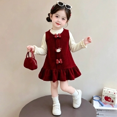 批发小<b class='q'>女</b><b class='q'>童</b>洋气可爱秋冬季长袖<b class='q'>裙</b>子套装宝宝2026加绒公主连衣<b class='q'>裙</b>超好看