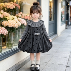 批发女童秋季长袖波点<b class='q'>连衣裙</b>2026新款洋气<b class='q'>可爱</b>女孩宝宝春秋款裙子套装