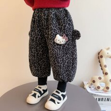 批发加薄绒女童卫<b class='q'>裤</b>子女宝宝2026新款<b class='q'>儿童</b>秋冬季猫咪一体绒加绒休闲<b class='q'>裤</b>