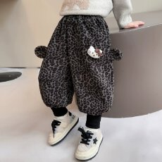 批发女童加绒豹纹卫<b class='q'>裤</b>洋气秋冬款宝宝一体绒保暖休闲<b class='q'>裤</b><b class='q'>儿童</b>冬季束脚<b class='q'>裤</b>