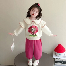 批发女童娃娃领卫衣套装秋季2026新款洋气<b class='q'>儿童</b>秋装女宝宝超好看两件套