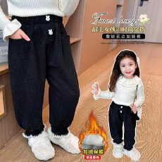 批发女童加绒<b class='q'>裤</b>子秋冬款2026新款<b class='q'>儿童</b>装洋气宝宝冬装休闲款女孩束脚<b class='q'>裤</b>