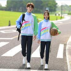 批发实拍2025新款运动会表演校服套装中小学生班服彩虹服装