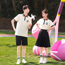 批发2026实拍新款中小学生校服套装运动会体操Polo衫表演服