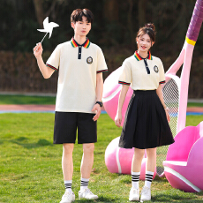 批发2026实拍新款中<b class='q'>小学生</b><b class='q'>校服</b>套装运动会体操Polo衫表演服