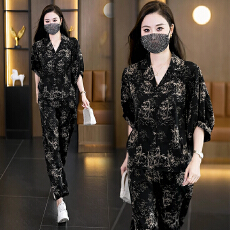批发实拍2026夏季新款洋气大码女装<b class='q'>套装</b>胖MM时尚宽松显瘦<b class='q'>哈伦裤</b>两件套