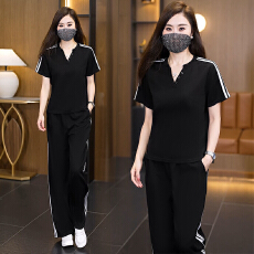 批发实拍<b class='q'>大码</b>潮牌休闲<b class='q'>运动</b>服套装女2026年夏季新款短袖时尚两件套女