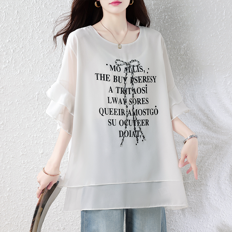 RY4352# 实拍大码女装时尚休闲洋气衬衫2026夏季新款遮肉显瘦重工订...