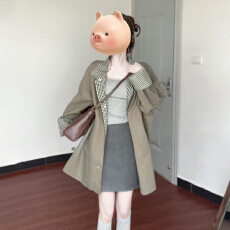 批发复古风衣外套女早初秋季2025新款巨好看小个子法式独特漂亮中长款