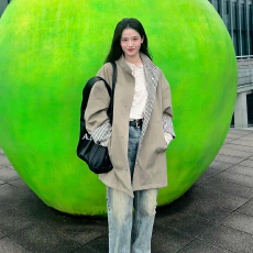批发复古风衣外套女早初秋季2025新款巨好看小个子法式独特漂亮中长款